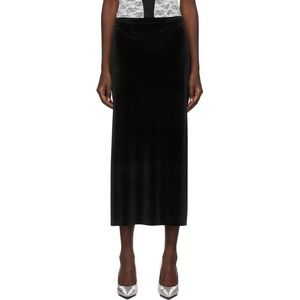 Kathryn Bowen Black Velour Midi Skirt‎ Size 2